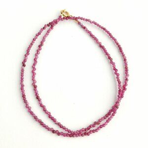 3mm faceted Pink Tourmaline necklace